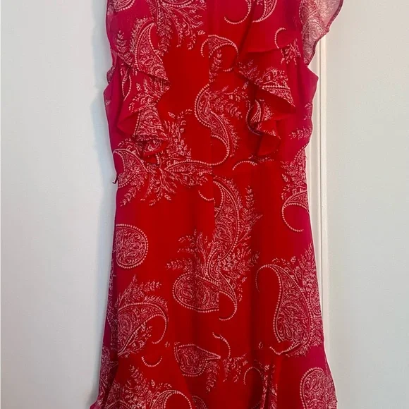 Tommy Hilfiger sleeveless red paisley summer dress size 12. EUC - Picture 2 of 7